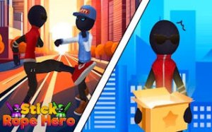 Stickman Rope Swing: Urban Helper Quest