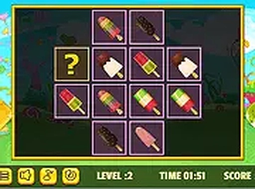 Icecream Cards Match Memory Puzzle Game