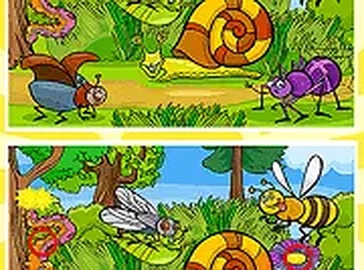 Insects Photo Differences Puzzle Game Online - Spot the Difference Puzzle Game